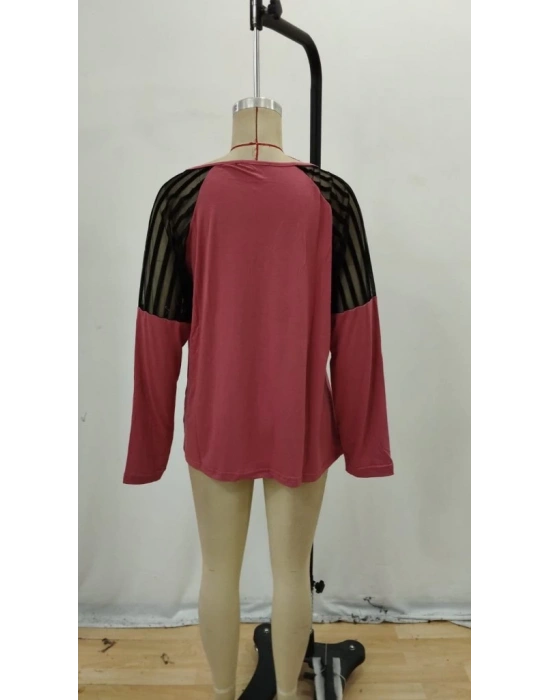 Kadın Uzun Kollu Yakadan Fermuarlı Viskon Bluz