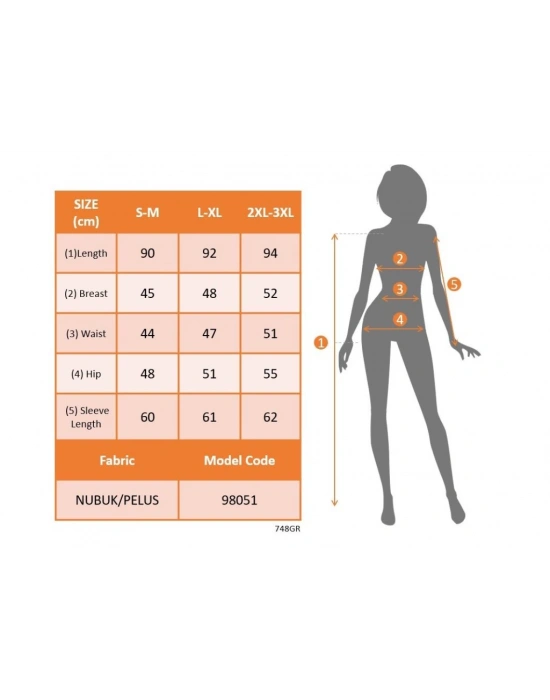 Kadın Uzun Kollu Yakalı Düğmeli Süet Mini Manto