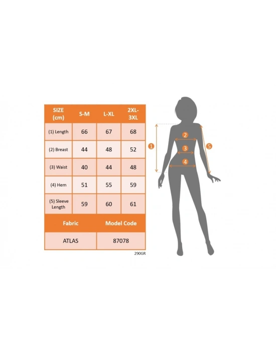 Kadın Uzun Kollu Yakalı önden Düğmeli Cep Detay Atlas Ceket