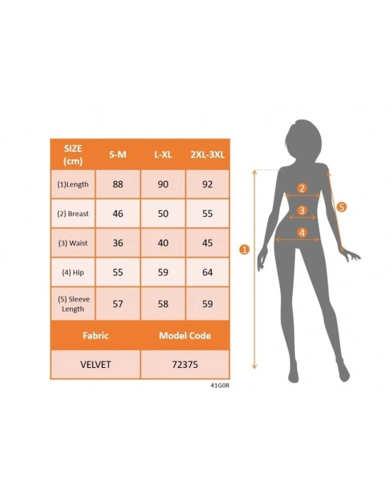Kadın Uzun Kollu Yakası Açık Fırfırlı Taşlı Mini Kadife Elbise