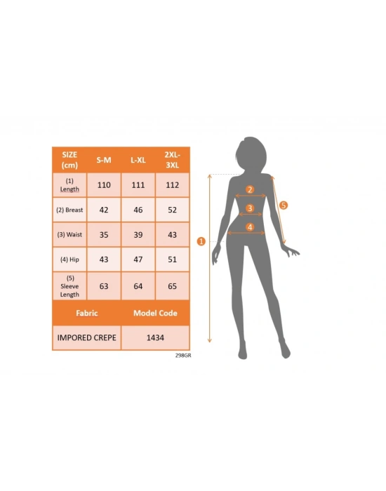 Kadın Uzun Kollu Yakası Açık Midi Ithal Krep Elbise