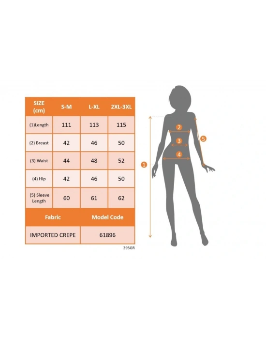 Kadın Uzun Kollu Yandan Düğmeli Kruvaze Yaka Detaylı Midi Ithal Krep Elbise