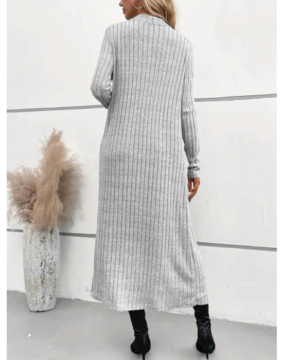 Kadın Uzun Kollu Yarı Balıkçı Yaka şardonlu Dalgıç Elbise Ve Uzun Hırka Ikili Takım