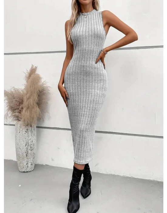 Kadın Uzun Kollu Yarı Balıkçı Yaka şardonlu Dalgıç Elbise Ve Uzun Hırka Ikili Takım