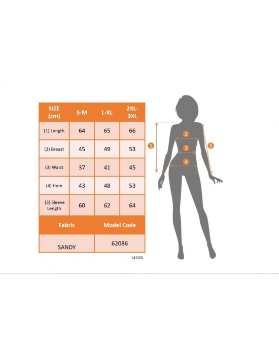 Kadın Uzun Kollu Yarı Balıkçı Yaka Taşlı Sandy Bluz