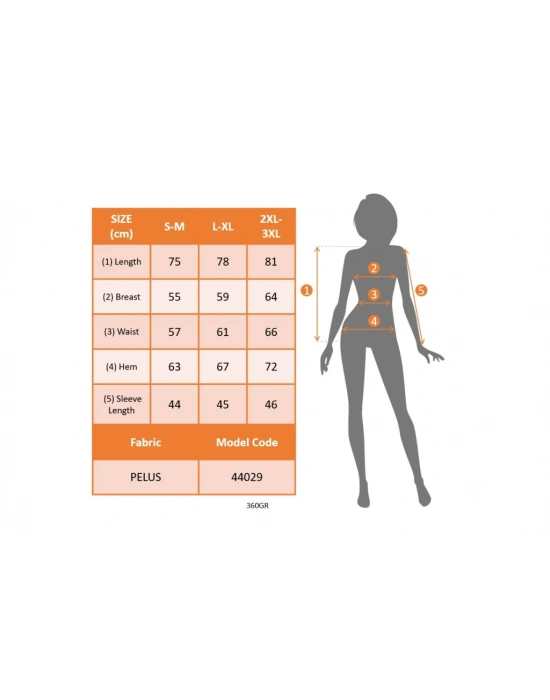 Kadın Uzun Kollu Yuvarlak Yakalı Cepli Peluş Bluz