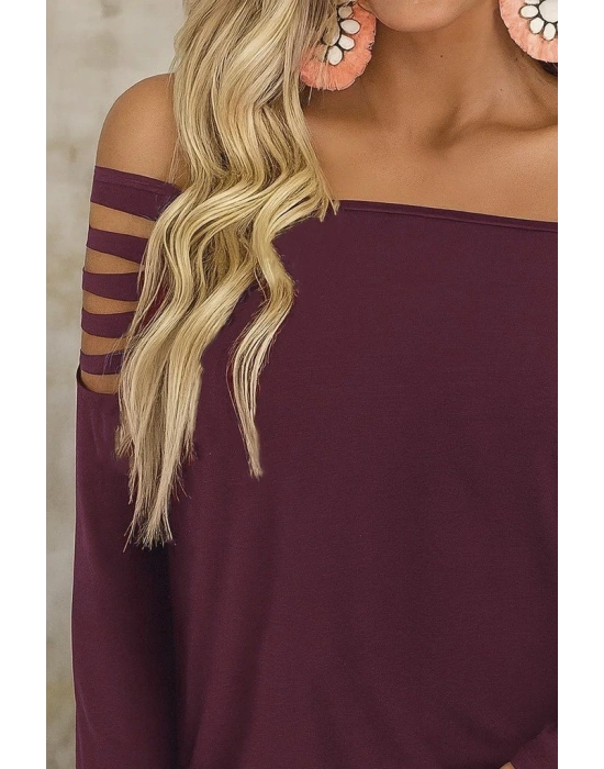 Kadın Uzun Lazer Kesik Detaylı Askılı Viskon Iki Iplik Bluz