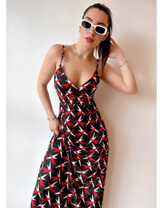 Kadın V Yaka Göğüs Ve Sırt Dekolteli Fırsat ürün Maxi Moy Elbise