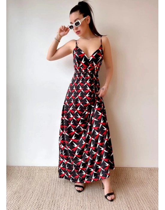 Kadın V Yaka Göğüs Ve Sırt Dekolteli Fırsat ürün Maxi Moy Elbise