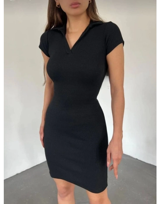 Kadın V Yaka Triko Elbise