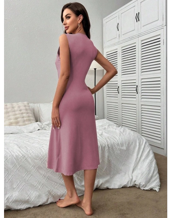 Kadın V Yakalı önden Düğmeli Kaşkorse Elbise