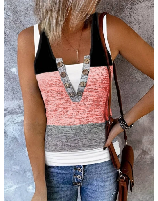 Kadın V Yakalı önden Düğmeli Viskon Bluz