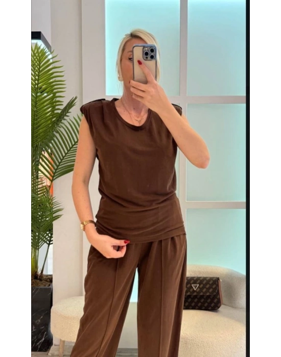 Kadın Vatkalı Düşük Kol Rahat Kesim İkili Takım