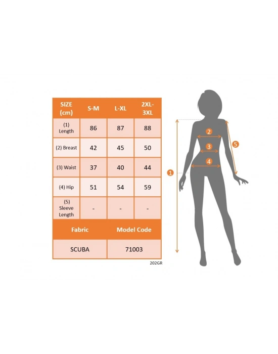 Kadın Yaka Damla Dekolteli Desenli Dalgıç Elbise