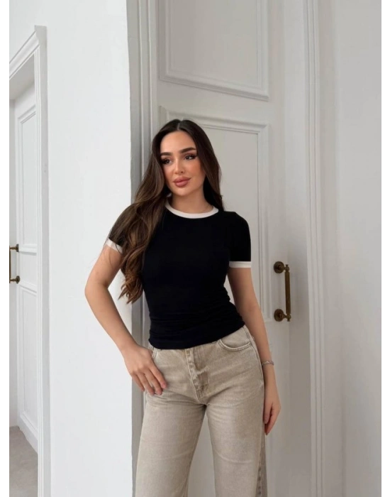 Kadın Yaka Ve Kolda Garni Detay Bluz