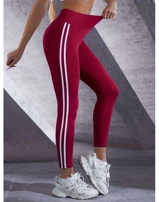 Kadın Yanları çift Beyaz şeritli Dalgıç Tayt