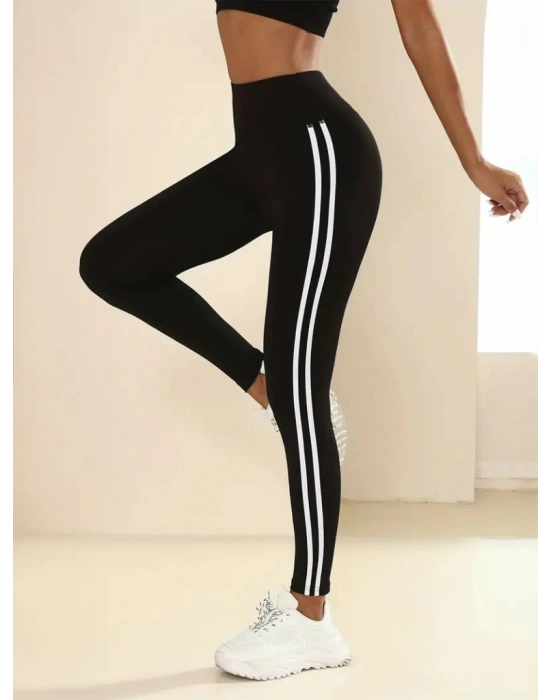 Kadın Yanları çift Beyaz şeritli Dalgıç Tayt