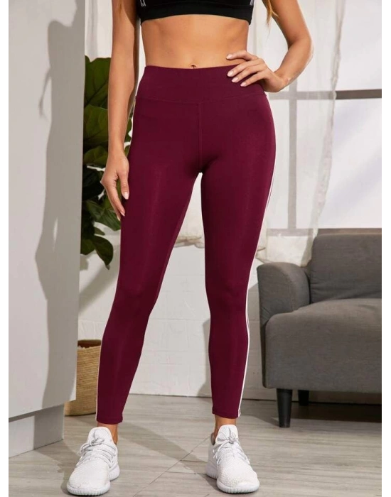 Kadın Yanları çift Beyaz şeritli Dalgıç Tayt