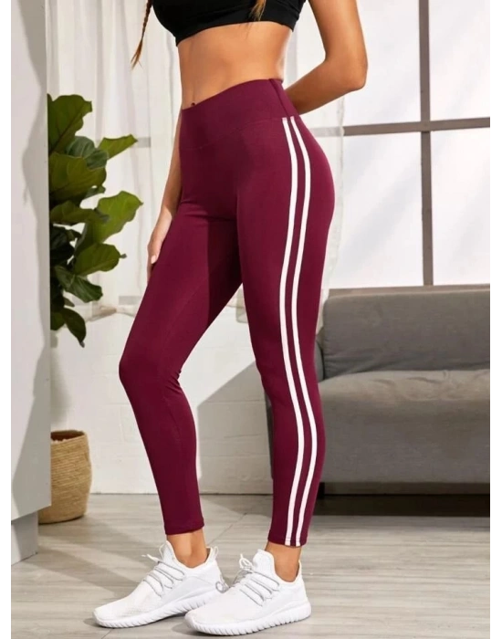 Kadın Yanları çift Beyaz şeritli Dalgıç Tayt