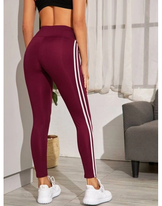 Kadın Yanları çift Beyaz şeritli Dalgıç Tayt