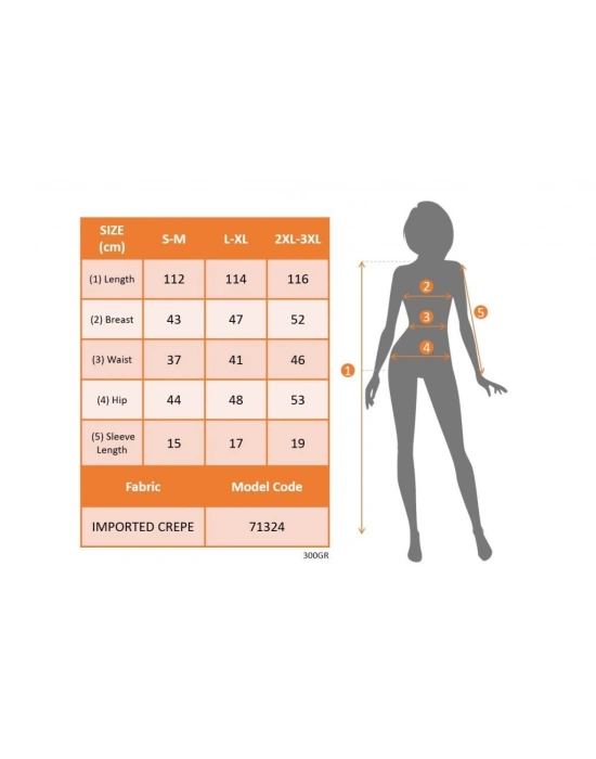 Kadın Yarım Ay Kollu Bisiklet Yaka Yandan Drapeli Ithal Krep Elbise