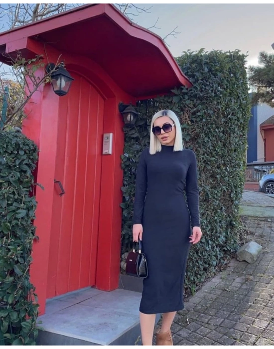 Kadın Yarım Balıkçı Yaka üet Kumaş Fırsat ürün idi Boy Elbise