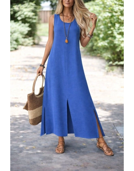 Kadın Yırtmaç Detay Kolsuz axi Boy Elbise