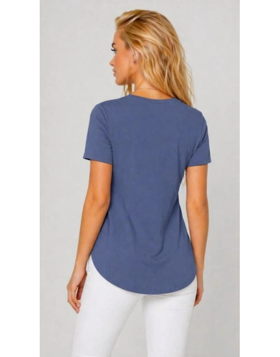 Kadın Yırtmaç Detaylı Viskon Kumaş Bluz