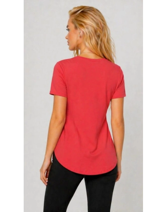 Kadın Yırtmaç Detaylı Viskon Kumaş Bluz