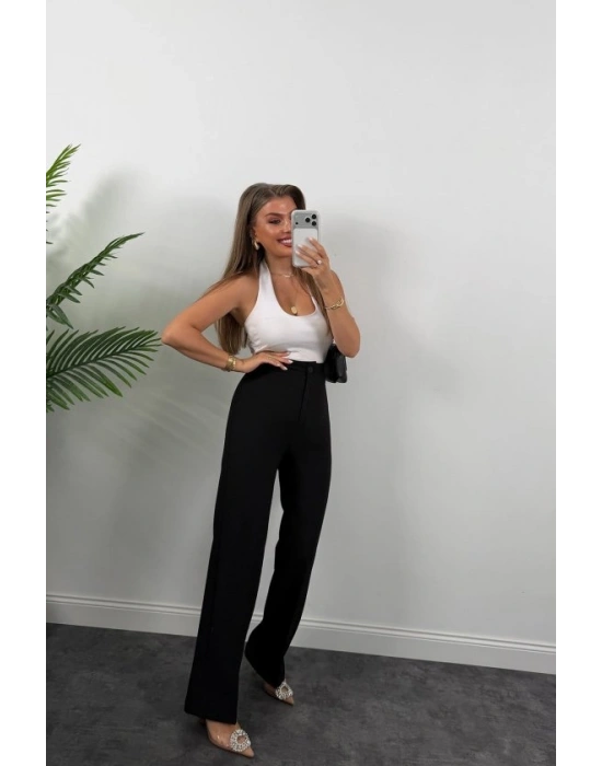 Kadın Yüksek Bel Atlas Kumaş Palazzo Pantolon