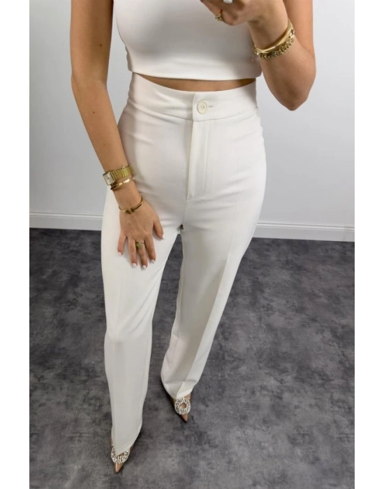 Kadın Yüksek Bel Atlas Kumaş Palazzo Pantolon