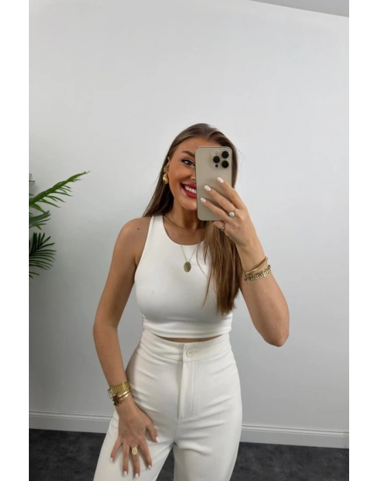 Kadın Yüksek Bel Atlas Kumaş Palazzo Pantolon