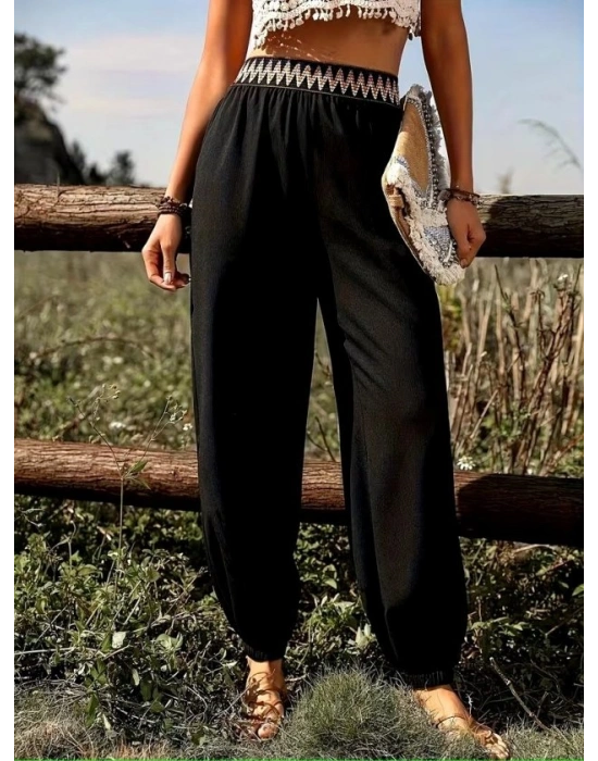 Kadın Yüksek Bel Beli astikli Dökümlü Ve Beli şeritli Pera Pantolon