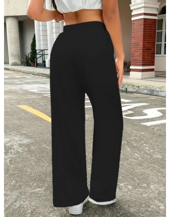 Kadın Yüksek Bel Bol Paça Bürümcük Pantolon