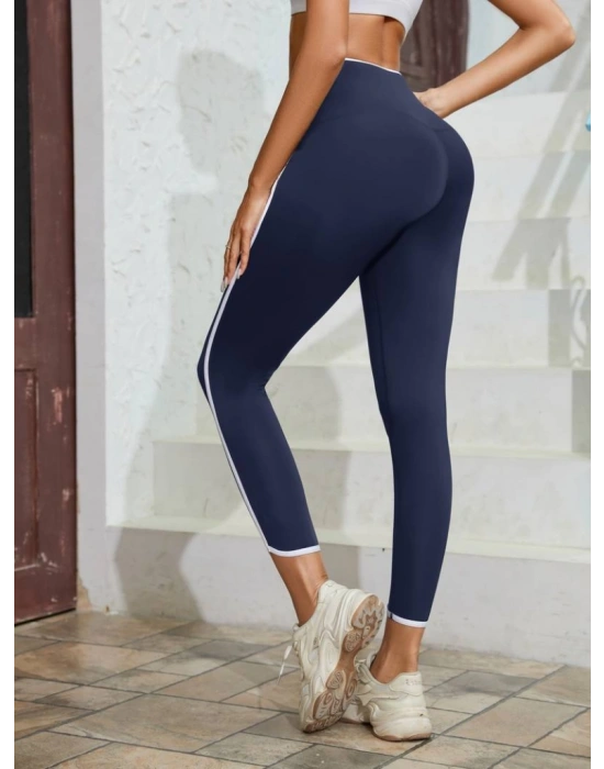 Kadın Yüksek Bel çapraz Bel şerit Detay Dalgıç Tayt