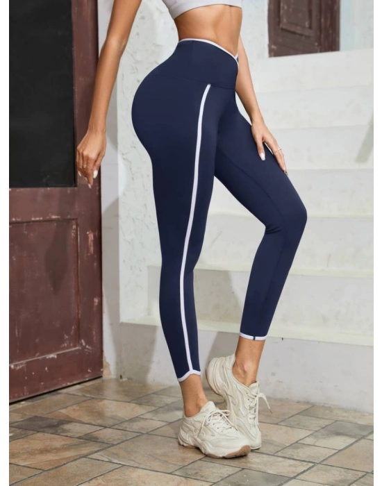 Kadın Yüksek Bel çapraz Bel şerit Detay Dalgıç Tayt