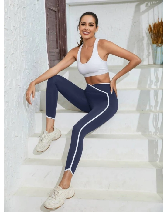 Kadın Yüksek Bel çapraz Bel şerit Detay Dalgıç Tayt