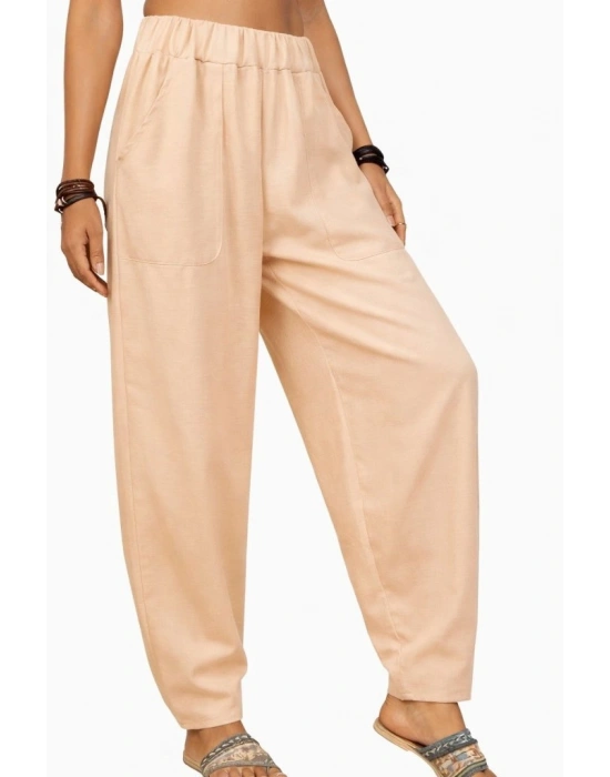 Kadın Yüksek Bel Cep Detaylı Pantolon