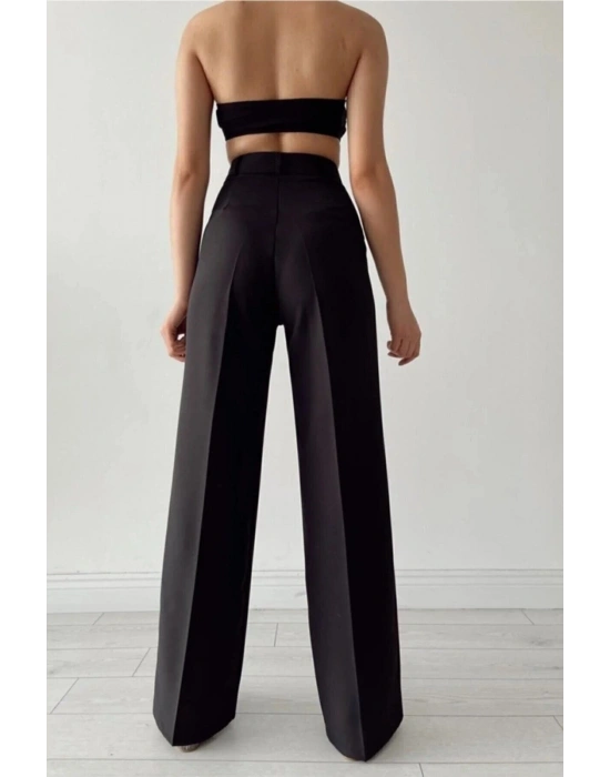 Kadın Yüksek Bel Cepli Ithal Krep Pantolon