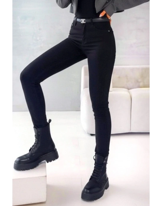 Kadın Yüksek Bel Cepli Kemersiz Kot Pantolon