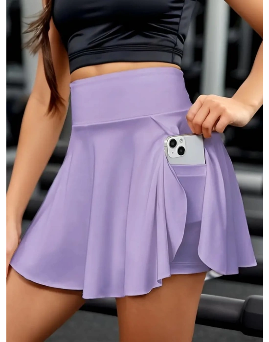 Kadın Yüksek Bel Cepli Sandy Short Etek