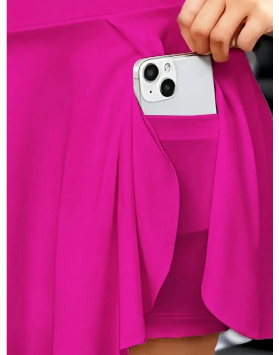 Kadın Yüksek Bel Cepli Sandy Short Etek