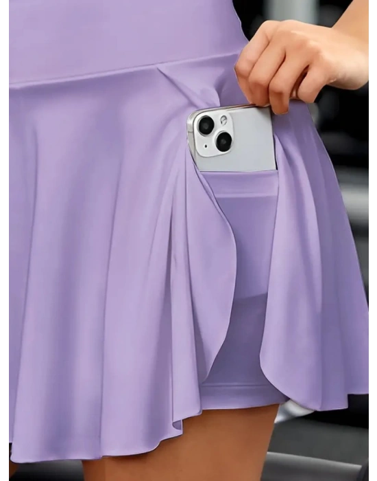 Kadın Yüksek Bel Cepli Sandy Short Etek