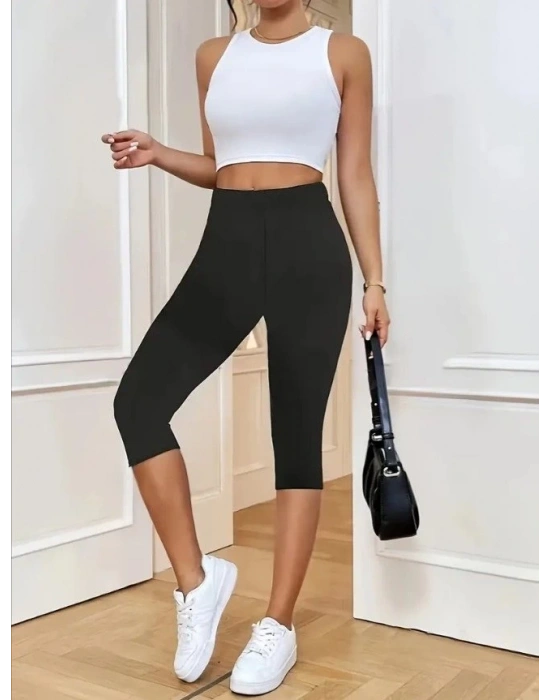 Kadın Yüksek Bel Dalgıç Midi Tayt