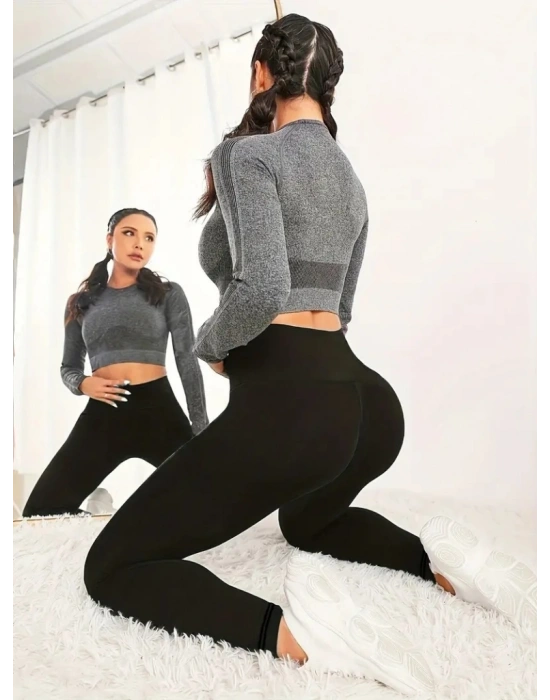 Kadın Yüksek Bel Dalgıç Spor Tayt