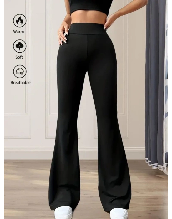 Kadın Yüksek Bel Geniş Paçalı Dalgıç Tayt