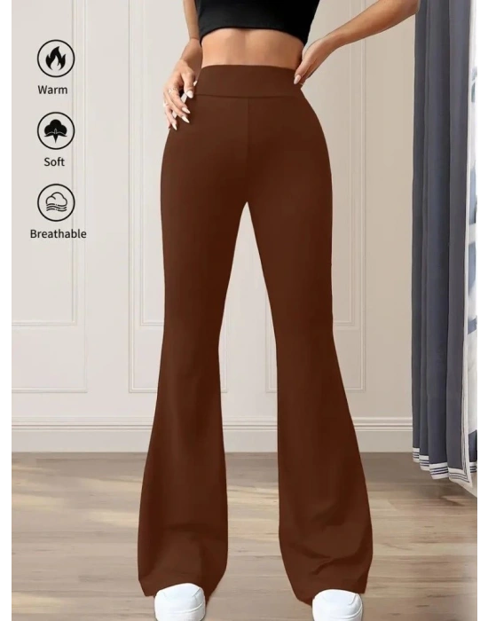 Kadın Yüksek Bel Geniş Paçalı Dalgıç Tayt