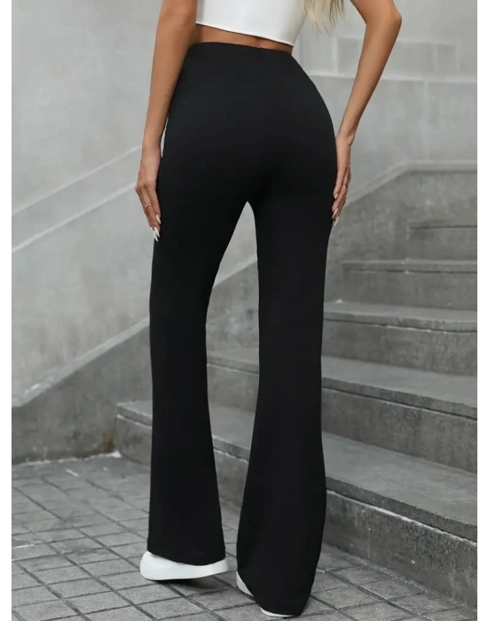 Kadın Yüksek Bel Geniş Paçalı Dalgıç Tayt