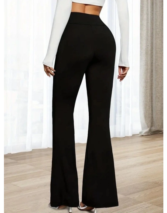 Kadın Yüksek Bel Geniş Paçalı Dalgıç Tayt