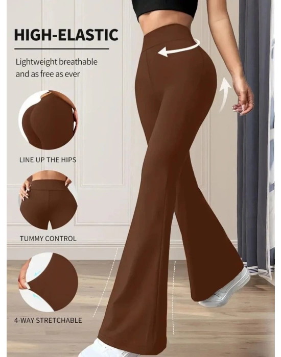 Kadın Yüksek Bel Geniş Paçalı Dalgıç Tayt